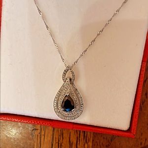 Sapphire diamond necklace